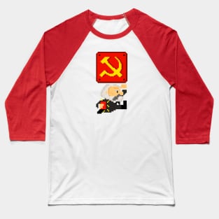 Karl Marx Pixel Art Baseball T-Shirt